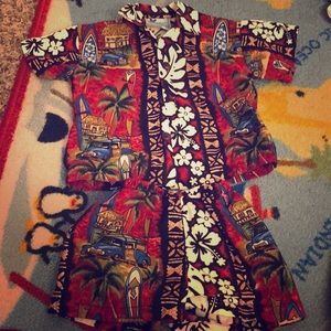 Infant red/black Hawaiian outfit!
